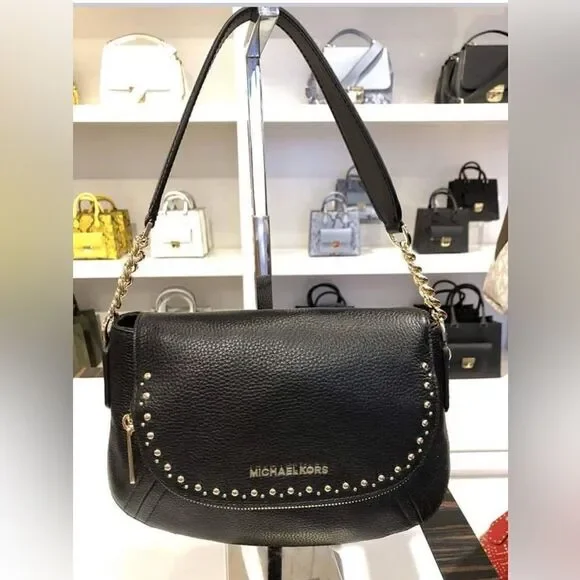 Michael Kors Aria Studded Medium Convertible Black - Picture 1 of 8